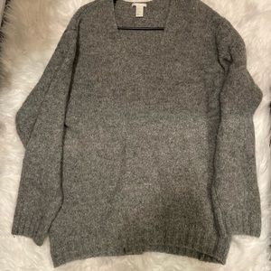 H&M, Grey Oversized Sweater, Size Small